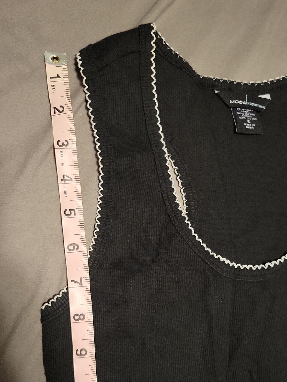 Vintage Victoria's Secret Black & White Tank Dress w/ crochet skirt - Picture 10 of 11